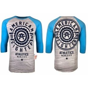 AMERICAN FIGHTER Mens T-Shirt GOODWELL Athletic Premium Biker Gym MMA UFC $50